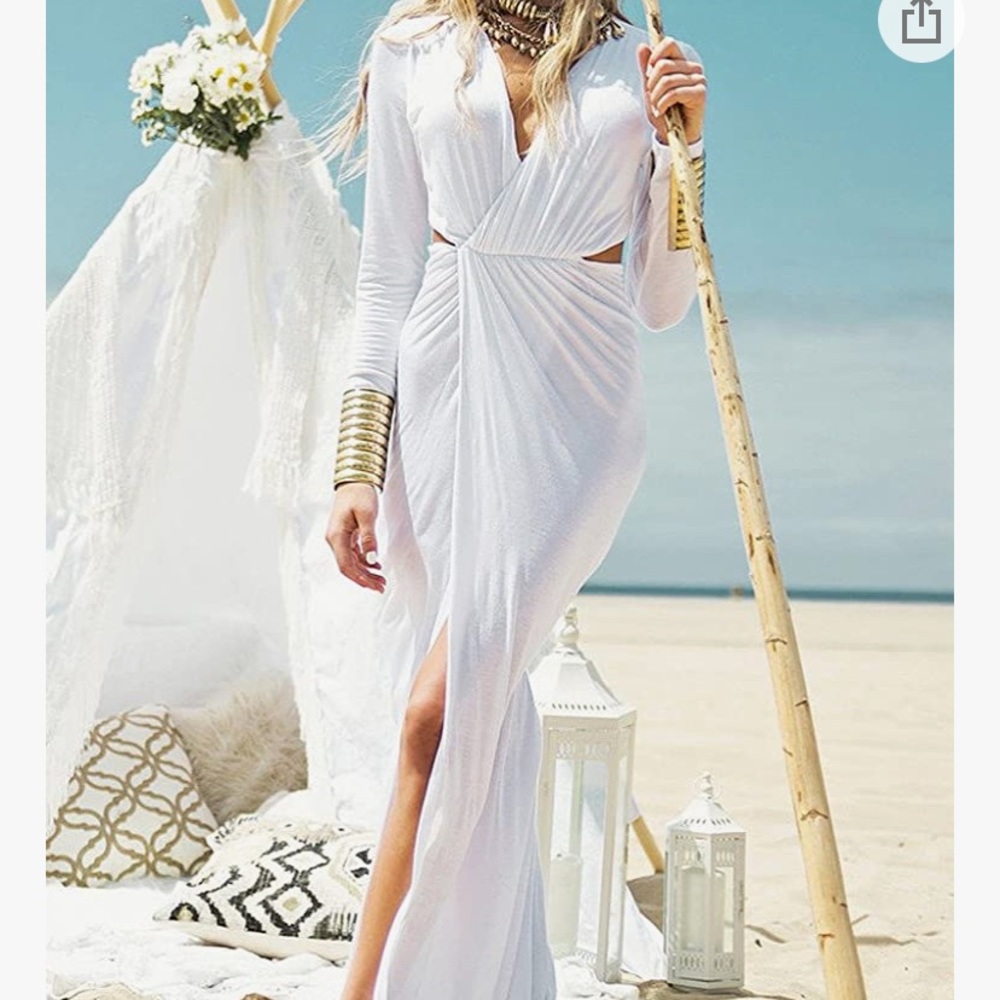 Sexy Side Cut Out Maxi Dress